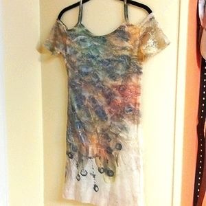 Windsor brand, size small, off the shoulder dress, multi-colored